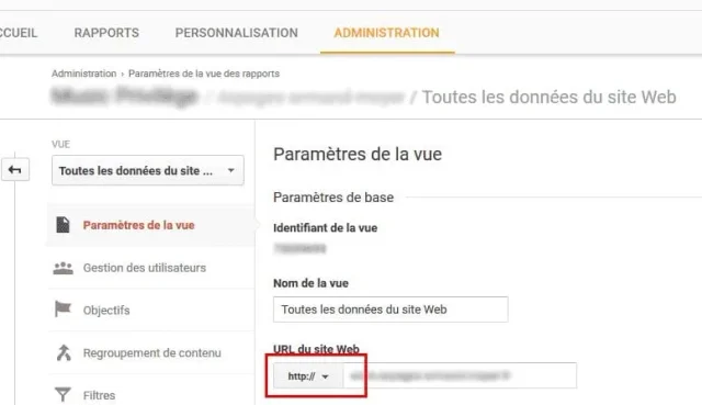 Protocole https dans Google Analytics