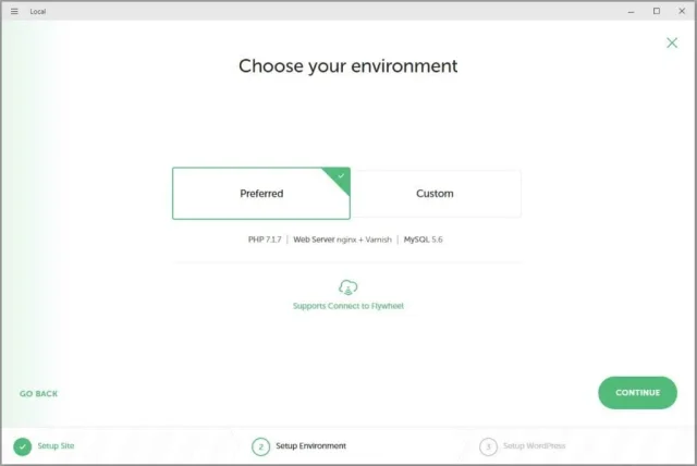 Environnement par défaut