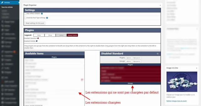 Configuration au cas par cas