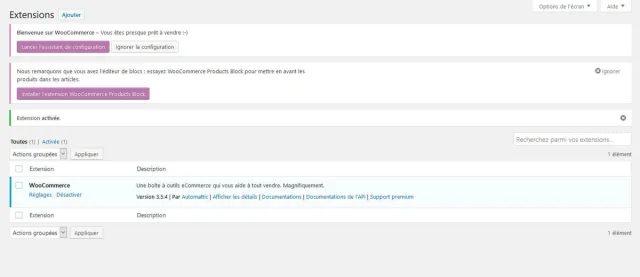 Configuration WooCommerce