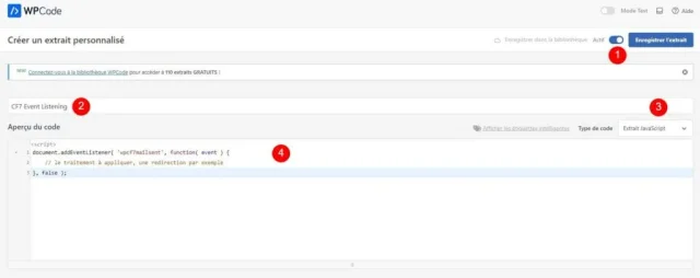 Insertion d'un bout de code - javascript