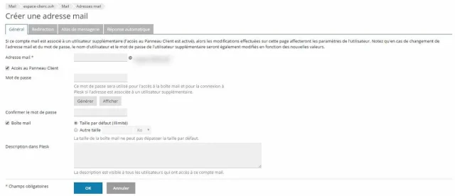 Créer une adresse email