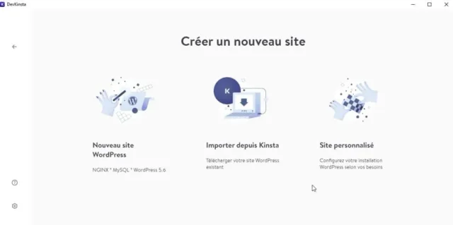 Créer un nouveau site avec DevKinsta