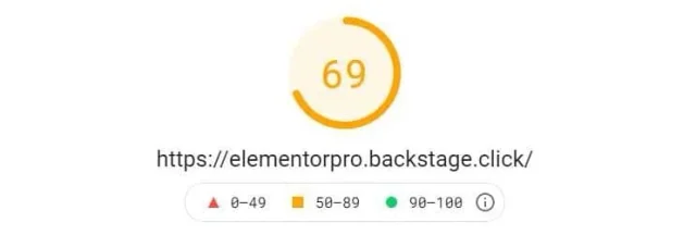 Elementor Pro - PageSpeed desktop