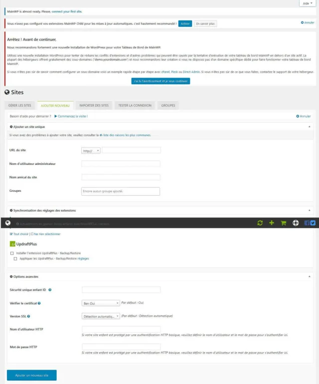 Installer un site