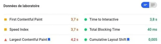 Oxygen - détail PageSpeed Mobile