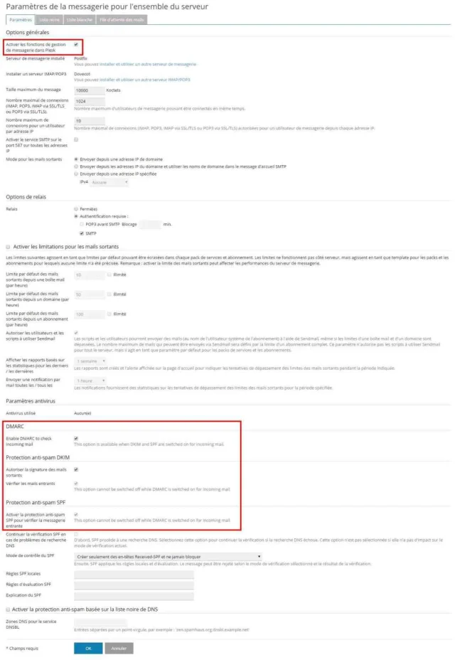 Configurer la messagerie
