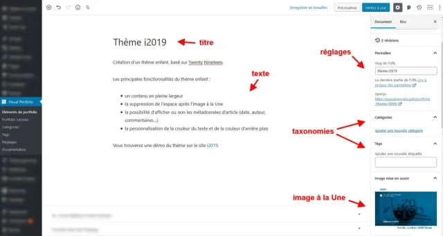 Élément de portfolio - Édition