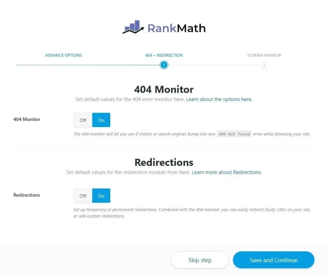 Rank Math - gestion des redirections et des erreur 404