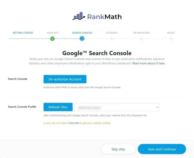 Rank Math - Google Search Console