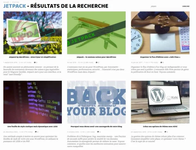 Recherche par défaut WordPress