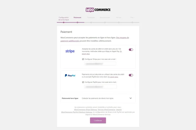Configuration des solutions de paiement
