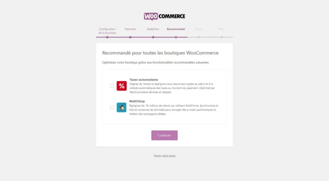 Options recommandées