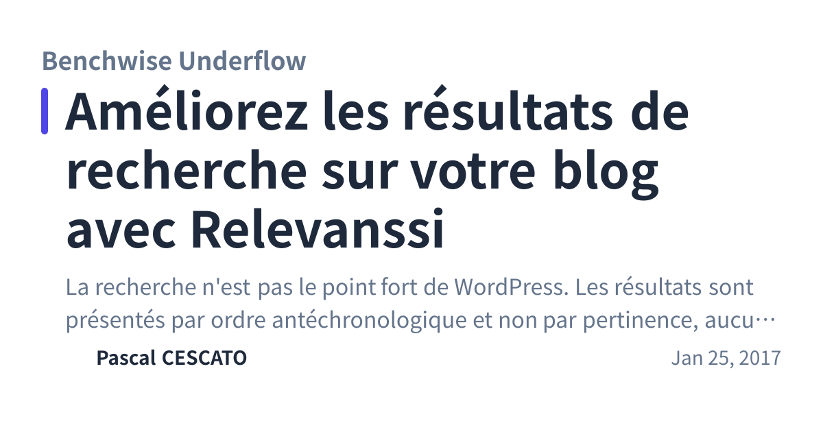 Share preview for Améliorez les résultats de recherche sur votre blog avec Relevanssi
