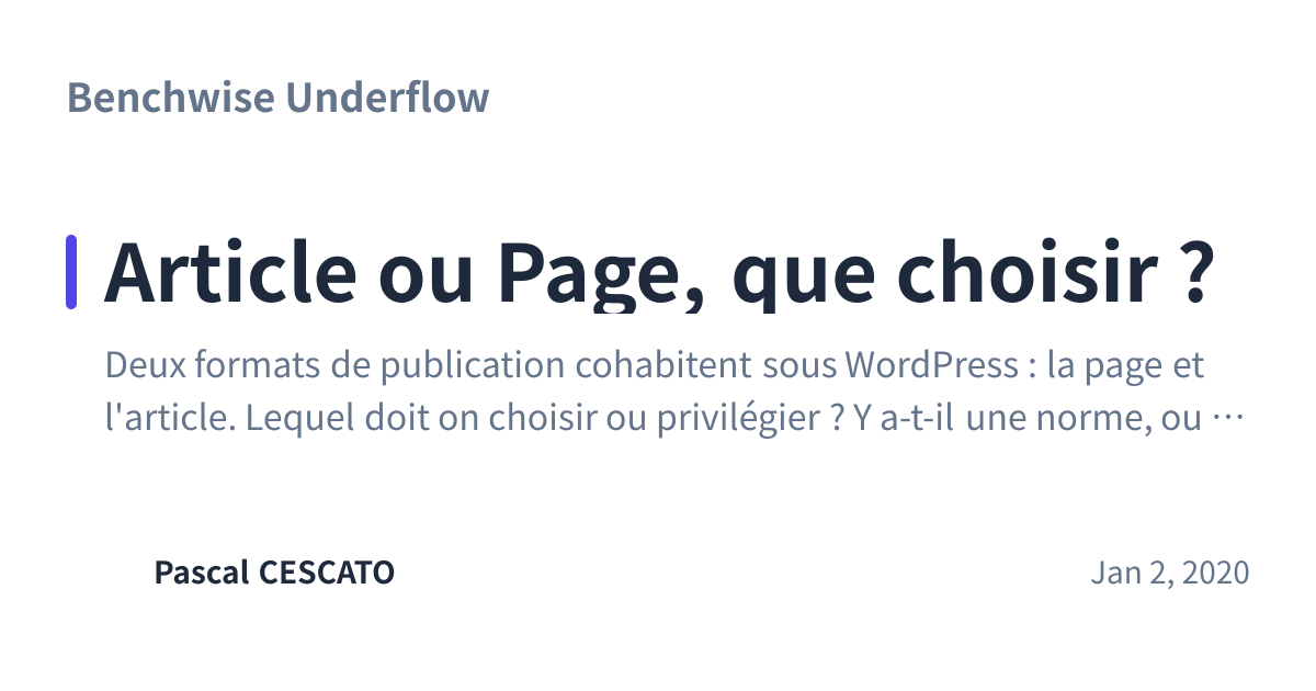 Share preview for Article ou Page, que choisir ?