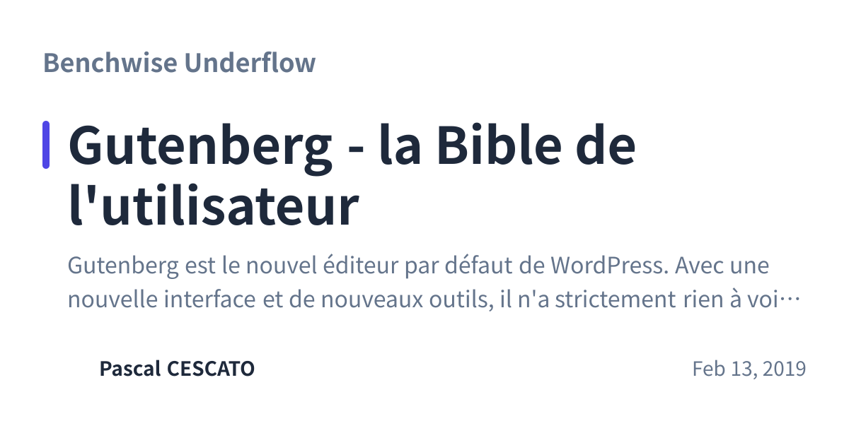 Share preview for Gutenberg - la Bible de l'utilisateur