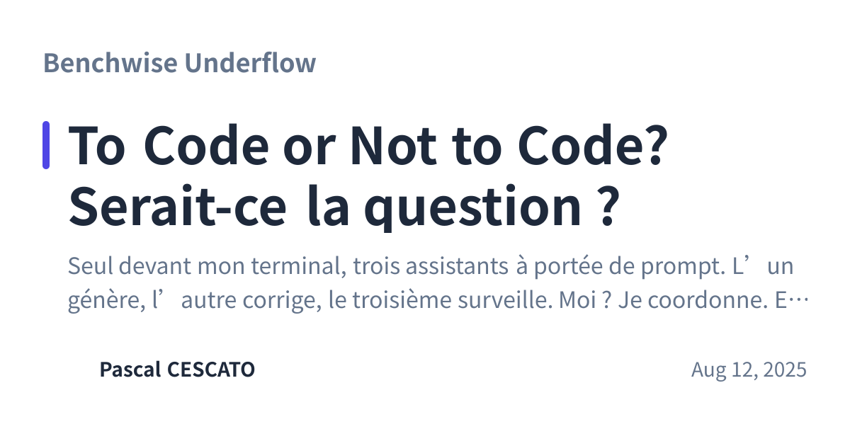 Share preview for To Code or Not to Code? Serait-ce la question ?