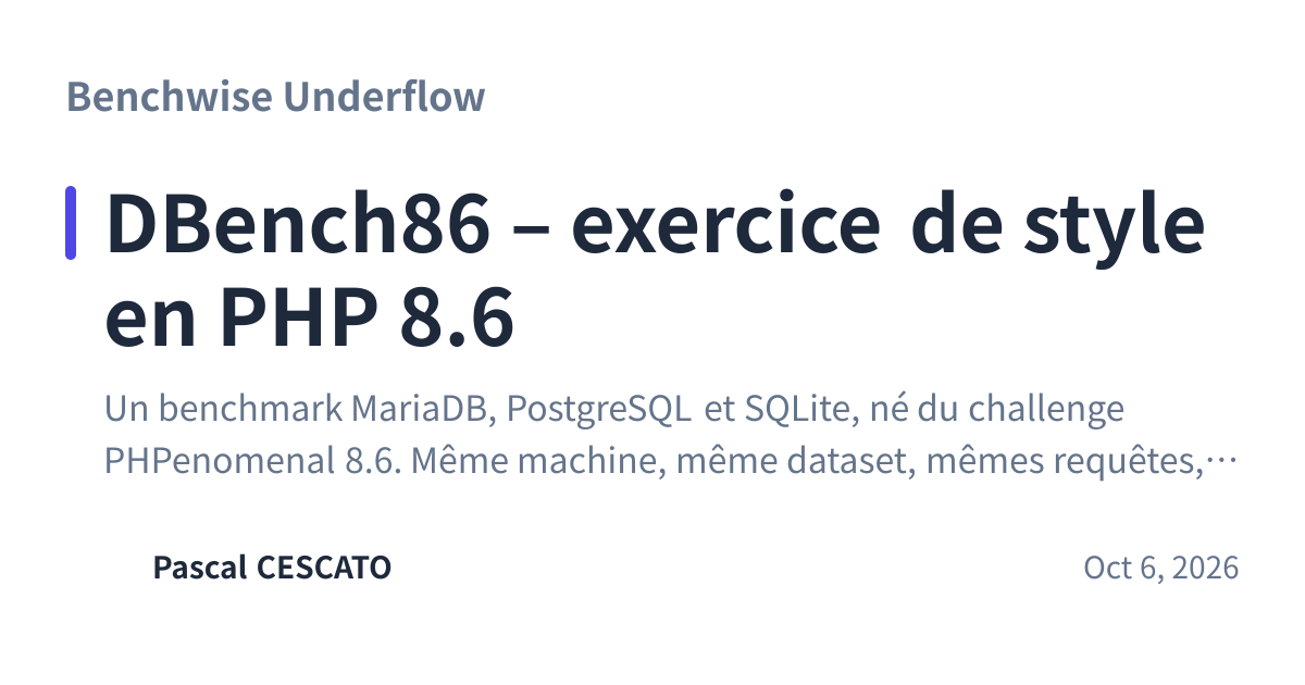 Share preview for DBench86 – exercice de style en PHP 8.6