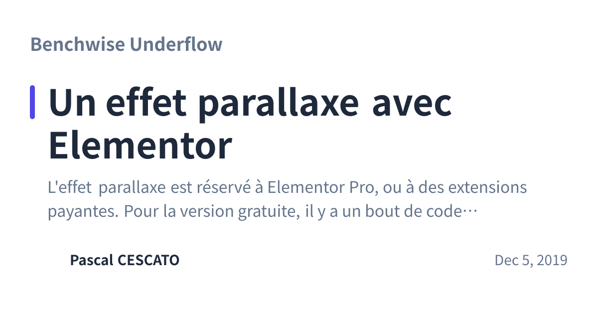 Share preview for Un effet parallaxe avec Elementor
