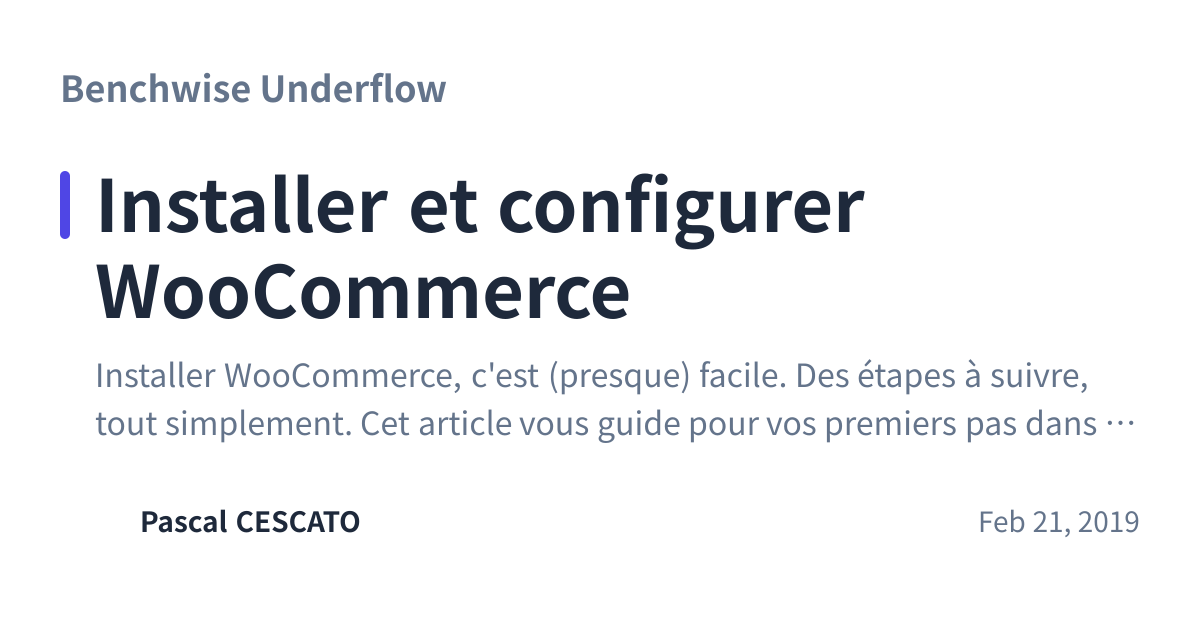 Share preview for Installer et configurer WooCommerce