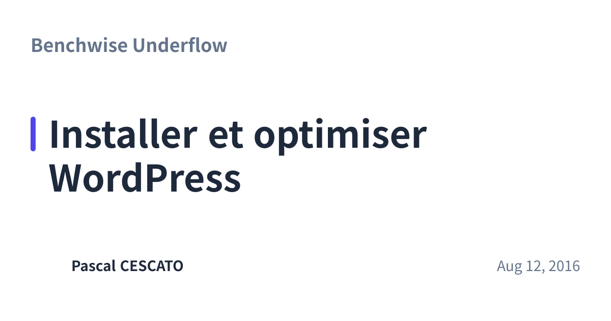 Share preview for Installer et optimiser WordPress