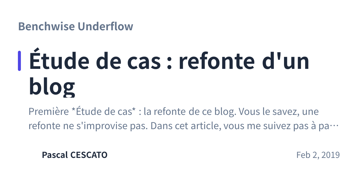 Share preview for Étude de cas : refonte d'un blog