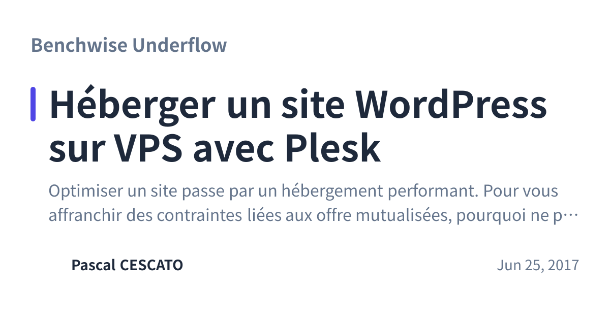 Share preview for Héberger un site WordPress sur VPS avec Plesk